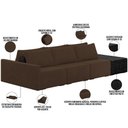 Ver imagem 7 de Sofá Ilha Modular para Sala 312cm com Puff Dublin K01 Veludo Marrom e Sintético Preto - Lyam Decor