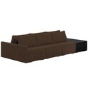 Ver imagem 1 de Sofá Ilha Modular para Sala 312cm com Puff Dublin K01 Veludo Marrom e Sintético Preto - Lyam Decor