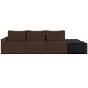 Ver imagem 5 de Sofá Ilha Modular para Sala 312cm com Puff Dublin K01 Veludo Marrom e Sintético Preto - Lyam Decor