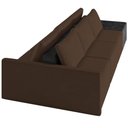 Ver imagem 4 de Sofá Ilha Modular para Sala 312cm com Puff Dublin K01 Veludo Marrom e Sintético Preto - Lyam Decor