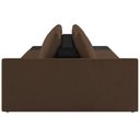 Ver imagem 2 de Sofá Ilha Modular para Sala 312cm com Puff Dublin K01 Veludo Marrom e Sintético Preto - Lyam Decor