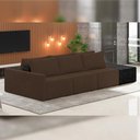 Ver imagem 6 de Sofá Ilha Modular para Sala 312cm com Puff Dublin K01 Veludo Marrom e Sintético Preto - Lyam Decor