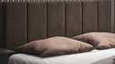 Ver imagem 2 de Cabeceira Painel Estofada Cama Casal Box 1,40 Dobrável Itália - Marrom Suede
