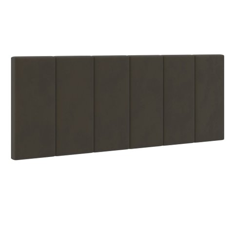 Cabeceira Painel Estofada Cama Casal Box 1,40 Dobrável Itália - Marrom Suede
