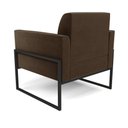 Ver imagem 5 de Kit 2 Poltronas Base Industrial Alta Preto Marisa Suede D03 - D’Rossi Marrom