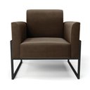 Ver imagem 3 de Kit 2 Poltronas Base Industrial Alta Preto Marisa Suede D03 - D’Rossi Marrom