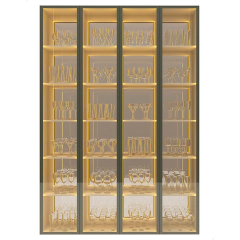 Conjunto Módulo Torre Cristaleira 4 Porta Ref LED Matiz Off