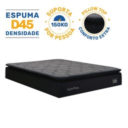 Cama Box Baú com Colchão de Espuma D45 Pillow Top Suport Maxx Casal 138cm - 6