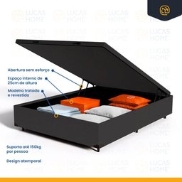 Cama Box Baú com Colchão de Espuma D45 Pillow Top Suport Maxx Casal 138cm - 4