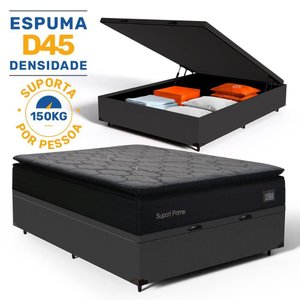 Cama Box Baú com Colchão de Espuma D45 Pillow Top Suport Maxx Casal 138cm