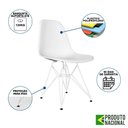 Ver imagem 4 de Mesa Industrial Base Ferro Branco Tampo 137X90 Branco 4 Cadeiras Ferro Branco Assento Branco Branco