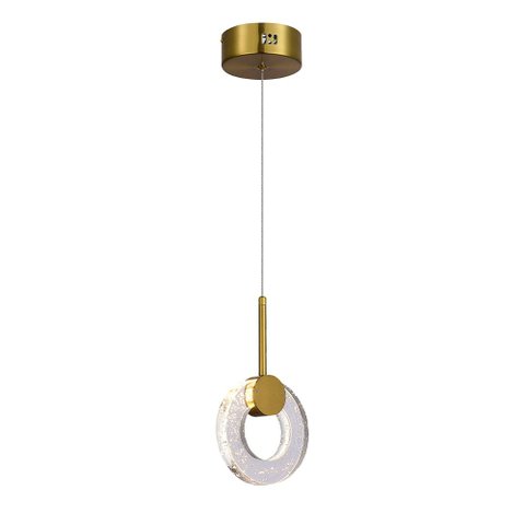 Pendente Quarto Led 5w 3000k Dourado Fainne 15cm Bivolt Mais Luz