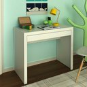 Ver imagem 4 de Kit para Escritório com Mesa Estante e Balcão Buffet 3 Portas 1 Gaveta MDP 135,8cm Branco