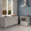 Ver imagem 6 de Cozinha Balcão Armário Gabinete de Pia 150 Cm Deise e Balcão Evelyn para Fogão Cooktop 4 Bocas