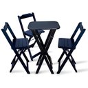 Ver imagem 1 de Jogo de Mesa Bistro com 3 Cadeiras Dobravel para Bar e Restaurante - Preto - Cor: Preto