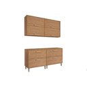 Ver imagem 1 de Cozinha Modulada Mgm Bella 4 Peças (2aéreos+2balcões) 160cm Freijo-mgm