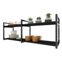 Ver imagem 3 de Prateleira Industrial Nichos Cozinha Preto Suporte Industrial Suspensa Ferro Madeirasimples