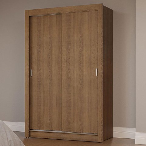 Guarda-roupa Solteiro 2 Portas de Correr Rustic Milano Madesa Rustic