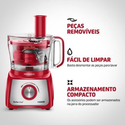 Multiprocessador Turbo Chef 5 em 1 Mondial Mpn-01-r 127v 1000w Vermelho - 5