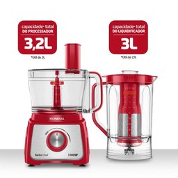 Multiprocessador Turbo Chef 5 em 1 Mondial Mpn-01-r 127v 1000w Vermelho - 3