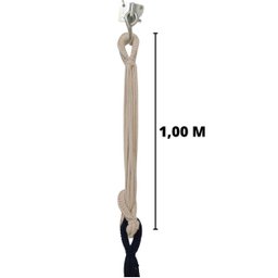 Kit Rede Descanso Dormir 3,50m +Ganchos +Extensor Corda 1M Rede Cores:Azul Listrado - 2