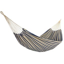 Kit Rede Descanso Dormir 3,50m +Ganchos +Extensor Corda 1M Rede Cores:Azul Listrado - 4