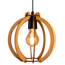 Ver imagem 1 de Luminária Lustre Pendente Vazado Aletado Mdf Madeira Rústico Cor:marfim