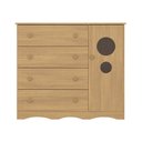 Ver imagem 4 de Cômoda Infantil 95cm 1 Porta com Vidro e 4 Gavetas Sonho Multimóveis Mp4474 Madeirado