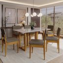 Ver imagem 1 de Conjunto Sala de Jantar 6 Lugares Retangular com Tampo de Vidro Mesa Filadélfia Cadeiras Miami