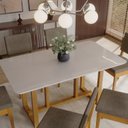 Ver imagem 7 de Conjunto Sala de Jantar 6 Lugares Retangular com Tampo de Vidro Mesa Filadélfia Cadeiras Miami