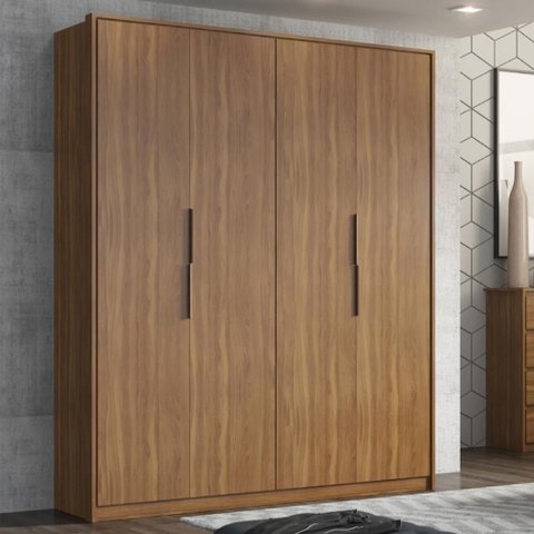 Guarda Roupa Casal 4 Portas e 3 Gavetas Grécia - Amêndola Touch Amêndola Touch