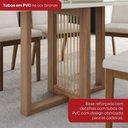 Ver imagem 5 de Conjunto de Jantar Natalí 6 Lugares Tampo MDF Cadeiras Corano Caramelo Linho 160cm Móveis Henn
