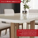 Ver imagem 4 de Conjunto de Jantar Natalí 6 Lugares Tampo MDF Cadeiras Corano Caramelo Linho 160cm Móveis Henn