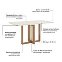 Ver imagem 2 de Conjunto de Jantar Natalí 6 Lugares Tampo MDF Cadeiras Corano Caramelo Linho 160cm Móveis Henn