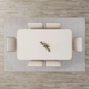 Ver mais imagens de Conjunto de Jantar Natalí 6 Lugares Tampo MDF Cadeiras Corano Caramelo Linho 160cm Móveis Henn