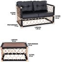 Ver imagem 4 de 2 Poltronas Namoradeira + Mesa Centro Estofado Preto