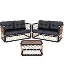 Ver imagem 1 de 2 Poltronas Namoradeira + Mesa Centro Estofado Preto