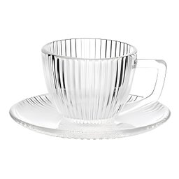 Jogo de Xícaras com Pires Graffiato para Café em Vidro Âmbar 90ml - 12 Peças - 3