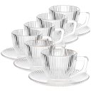 Ver imagem 1 de Jogo de Xícaras com Pires Graffiato para Café em Vidro Âmbar 90ml - 12 Peças