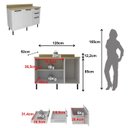 Ver imagem 2 de Armário Balcão de Cozinha 120cm com Tampo e Pés Phoenix Tecnomobili