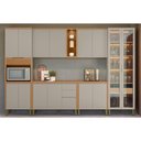Ver imagem 1 de Kit Cozinha Modulada 6 Peças Allure (2aéreos+2balcões+1cristaleira+1torrequente) Cp17 Jequitiba/