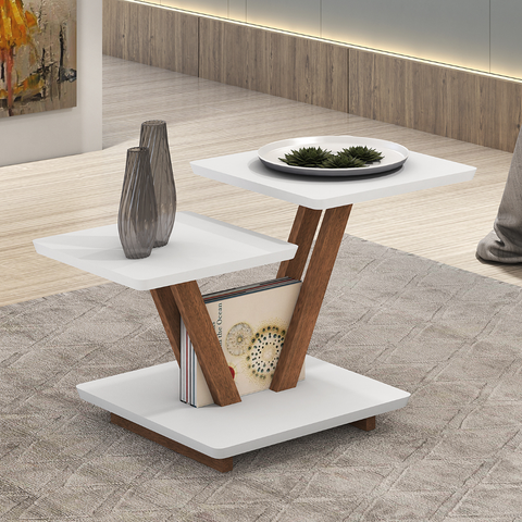 Mesa Lateral de Centro e Apoio Sala e Quarto Moderna