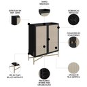 Ver imagem 5 de Armário Aparador Bar 2 Portas Pé Metal Arlo A10 Nero-dourado - Mpozenato