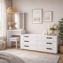 Ver imagem 1 de Cômoda Lisboa 6 Gavetas com Espelho Branco - Politorno