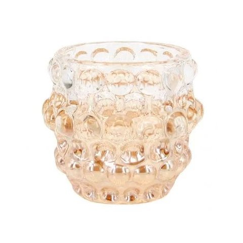 CONJUNTO DE CASTIÇAIS DE VIDRO AMBAR 6PCS 23,5CM X 15,5CM X 7CM