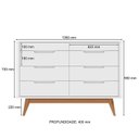 Ver imagem 4 de Cômoda 8 Gavetas com Organizador Tampo e Base de 2,5cm Vicenza Branco
