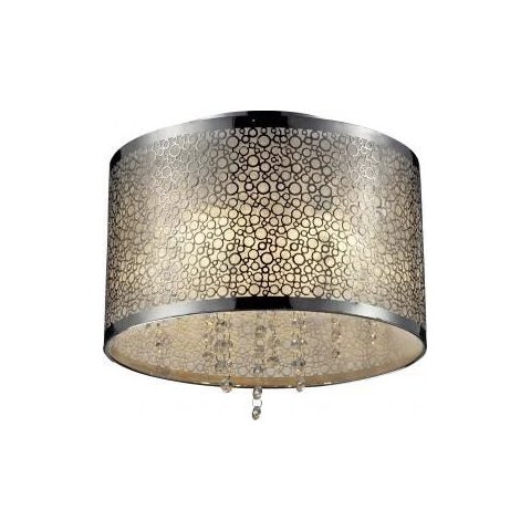 LUSTRE Plafon Elos 4 Luzes-Lâmp. G9 (não inclusa)-Metal cromado, alumínio e cristal transparente