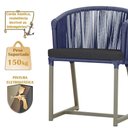 Ver imagem 4 de Mesa com 4 Cadeiras e Noronha Estofado 11 Trama Original Azul