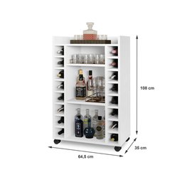 Adega Bar para 16 Garrafas Belgica Branco- Rede Móveis - 3