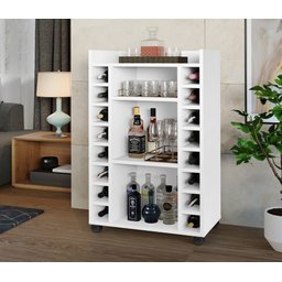 Adega Bar para 16 Garrafas Belgica Branco- Rede Móveis - 1